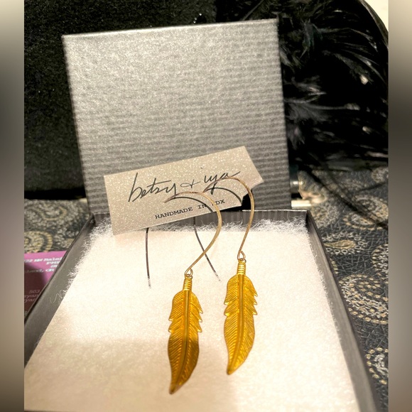 Jewelry - Sterling Silver and gold feather earrings handmade in Portland OR